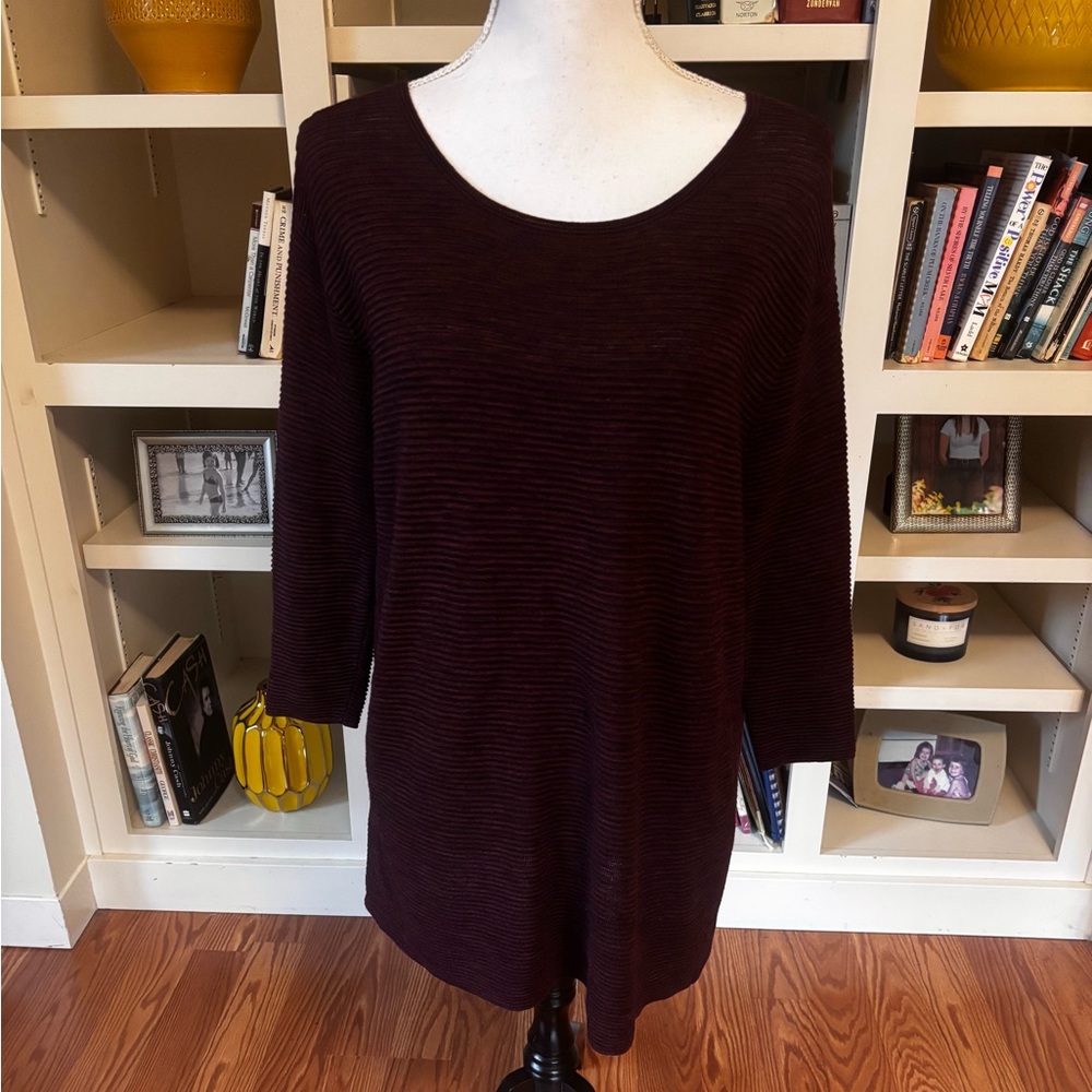 Wilfred Aritzia Burgundy Sweater Linen Blend Oversized Ribbed Size XS Leggings